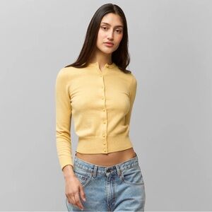 Danielle Guizio Honey Butter Emelie Wool Cardigan Medium